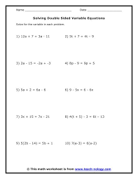 solving double sided variable equations