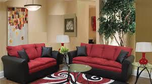 Red Microfiber Sofa Loveseat