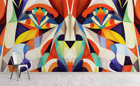 Abstract Picassoesque Wall Mural ...