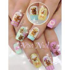 x1 set of cute teddy bear nail decals