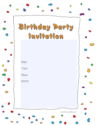 Birthday Party Invites Template 17 Free Printable Birthday