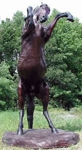 Giant Bronze Rearing Horse Sculpture
