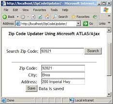 Hope you are all well. Using Microsoft Atlas Ajax Zip Code Updater Application Codeproject
