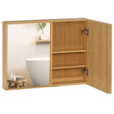 Kleankin Bamboo Wall Mounted Bathroom