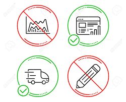 Do Or Stop Trade Chart Web Report And Truck Delivery Icons