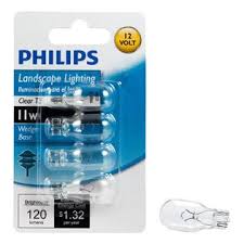 Philips 415828 Landscape Lighting 11 Watt T5 12 Volt Wedge Base Light Bulb 4 Pack