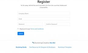 bootstrap registration form template