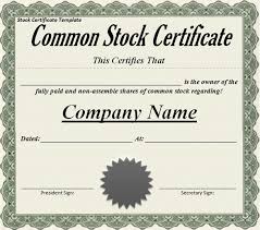 Certificate Of Stock Template Toptier Business