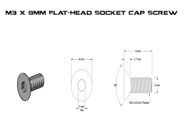 M3 X 8mm Flat Head Socket Cap Fits Burris Fastfire 2 Or 3 Qty 2 Screws