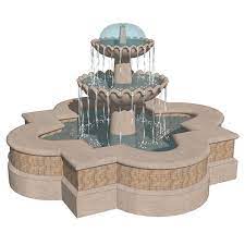 spanish style fountains 3d model