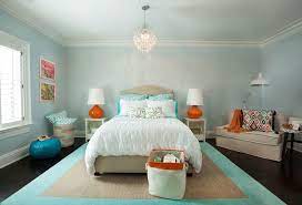 aqua and orange pillows design ideas