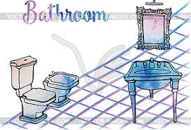 See 13 creative bathroom art ideas, from vintage sculptures to colorful paintings. Postcard Painted Bathroom Washbasin With Antique Vector Clipart