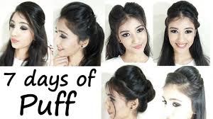Give your hair slight gentle curls. How To Puff Hairstyle For School College Work 7 Days Of Puff Youtube