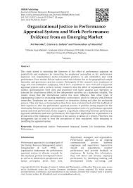 Know answer of question : Pdf Organizational Justice In Performance Appraisal System And Work Performance Evidence From An Emerging Market