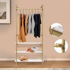 Gold Wall Mounted Iron Clothes Rack