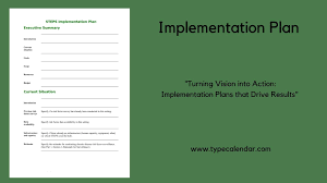 free printable implementation plan