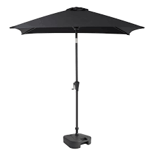 Black Patio Umbrella With Umbrella Base