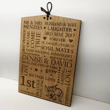 Create custom anniversary gifts for every year. Wedding Anniversary Gift Personalised Oak Wooden Plaque Sign 1st 25th 30th Etc Ebay