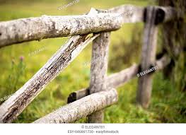 Rustic Wooden Fence Details In The