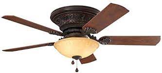 Hanging harbor breeze ceiling fan. Amazon Com Harbor Breeze Lynstead 52 In Bronze Led Indoor Flush Mount Ceiling Fan With Light Kit 5 Blade Kitchen Dining