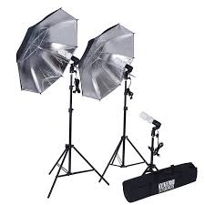 600 Watt Professional Photography Photo Video Portrait Studio Day Light Black Silver Umbrella Continuous Lighting Kit Tableclothsfactory