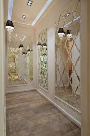 Stylish Hallway With Mirror Tiles
