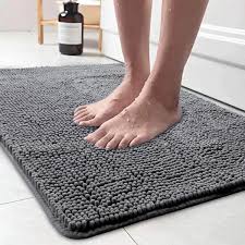 We have bathroom rugs and bath mats in all different shapes, sizes, and colors to fit with any bathroom decor. Amazon Com Lochas Luxury Bathroom Rug Shaggy Bath Mat 24 X 36 Inch Washable Non Slip Bath Rugs For Bathroom Shower Soft Plush Chenille Absorbent Carpets Mats Gray Home Kitchen