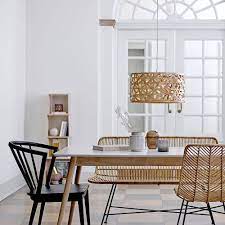 Faux rattan and aluminum frame in natural. Picture Perfect The Bloomingville Natural Rattan Bench And Chair Are The Most Elegant In It S Kind And They Do Magic Around The Dining Table Of This Gorgeous Classic Dining Room Petite