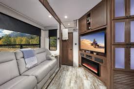 this 5th wheel toy hauler rv is the