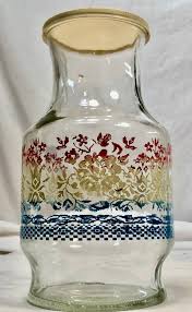 Vintage Glass Juice Carafe With Lid