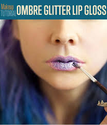 ombre glitter lip gloss tutorial diy