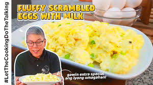 cook fluffy scrambled eggs with milk