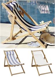 Wood Beach Sling Chairs For Deck And