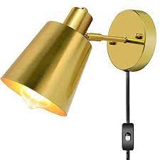Plug In Wall Sconces Gold Brass Wall