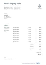 editable artist invoice template