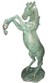 Rearing Horse In Bronze Jr 140059b