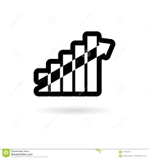 Growth Chart Icon On White Background Stock Vector