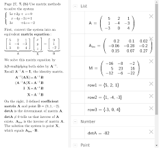 Solving A Matrix Equation Geogebra