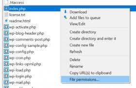 change file permissions in wordpress