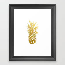faux gold foil print of pineapple print