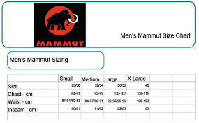 Mammut Size Guide