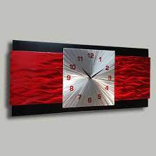 Red Metal Wall Clock Modern Wall Clock