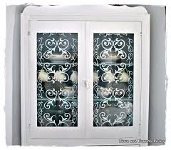 Stenciled Glass Cabinet Doors Town