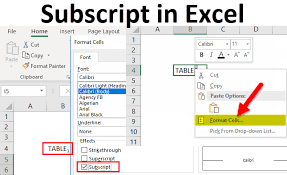 Subscript In Excel Examples How To
