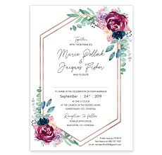 Delicate Bloom Wedding Invitation Sample