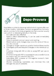 Depo Provera Wall Chart Poster For Providers English