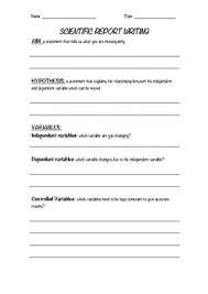 Scientific Report Writing Template Great For Lower School