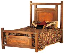 Wyoming Rustic Wood And Copper Panel Beds