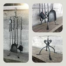 Set Of Hand Forged Fireplace Tools