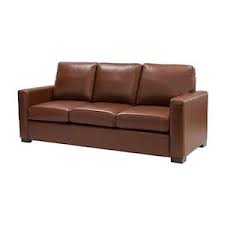 brown leather rectangle 3 seat sofa